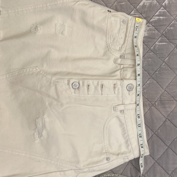 NWOT FREE PEOPLE CREAM SIZE 27 DISTRESSED MINI SKIRT - Picture 6 of 12